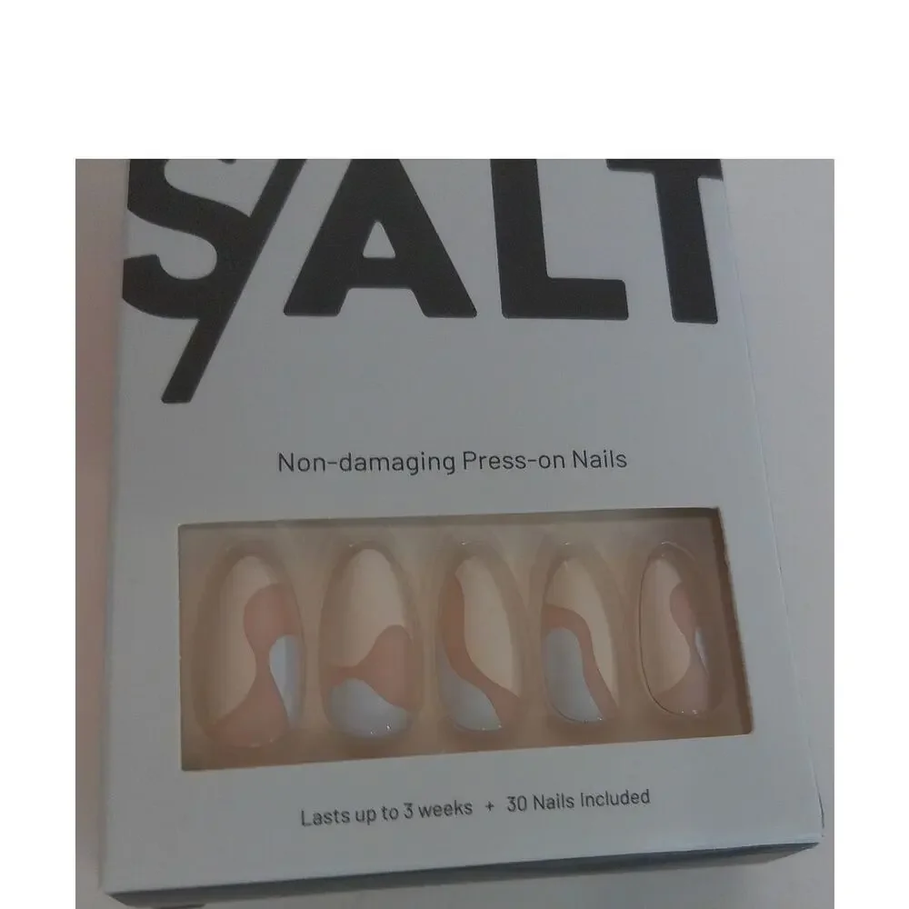 SALT Non Damaging Press On Nails Wave Beach Medium Almond
